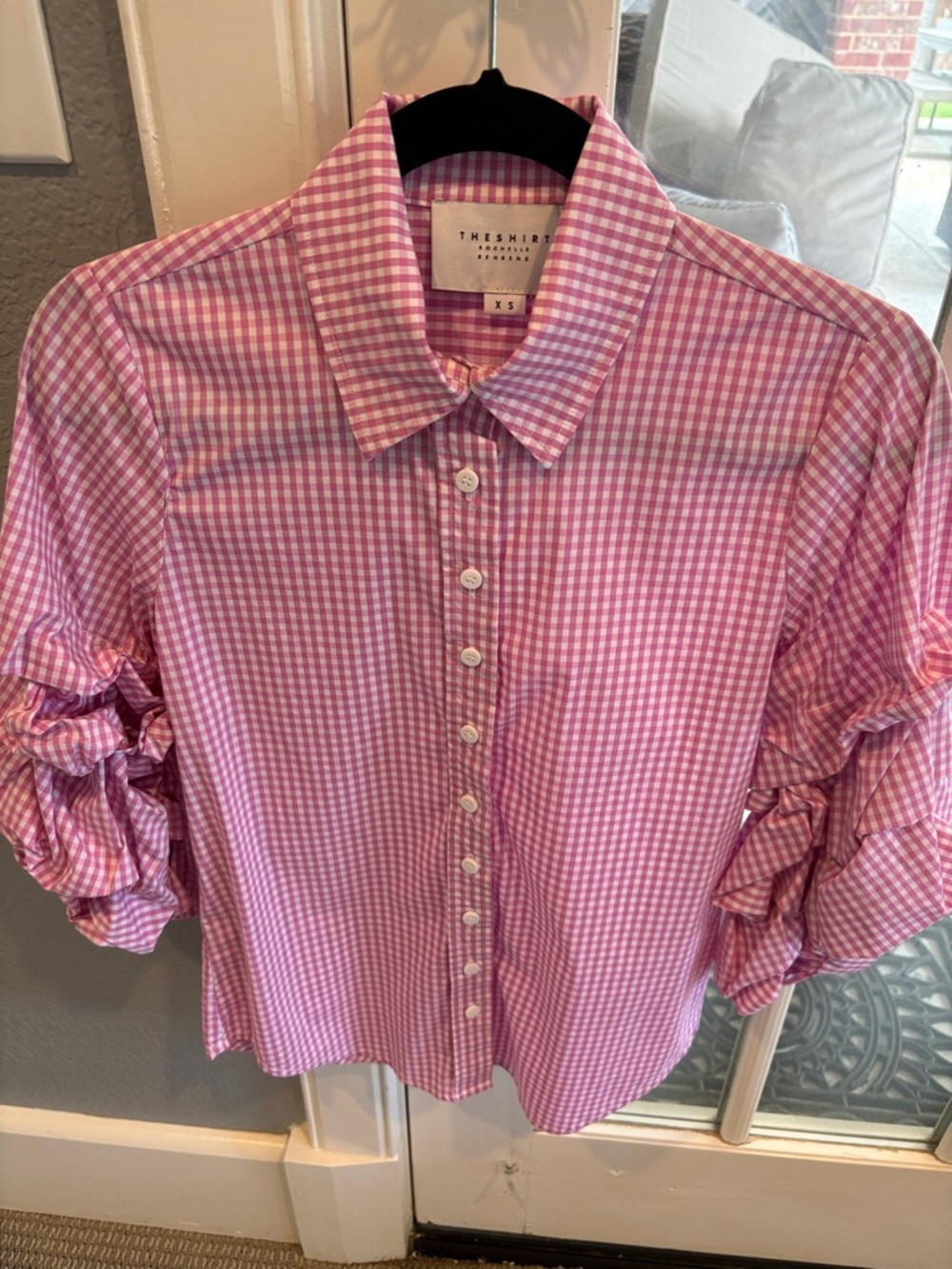 The Shirt by Rochelle Behrens Pink Gingham Button-Down